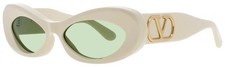 VALENTINO VLS 178B Sunglasses IVORY / GOLD Frame GREEN Lenses 57 mm