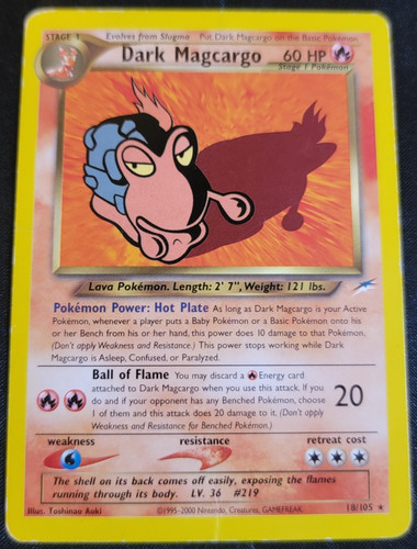 Dark Magcargo # 18/105 Neo Destiny Set Pokemon Trading TCG Rares Game Cards HP