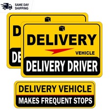 Weather-Resistant Car Magnets for Delivery Drivers - Vivid Yellow  Black Design