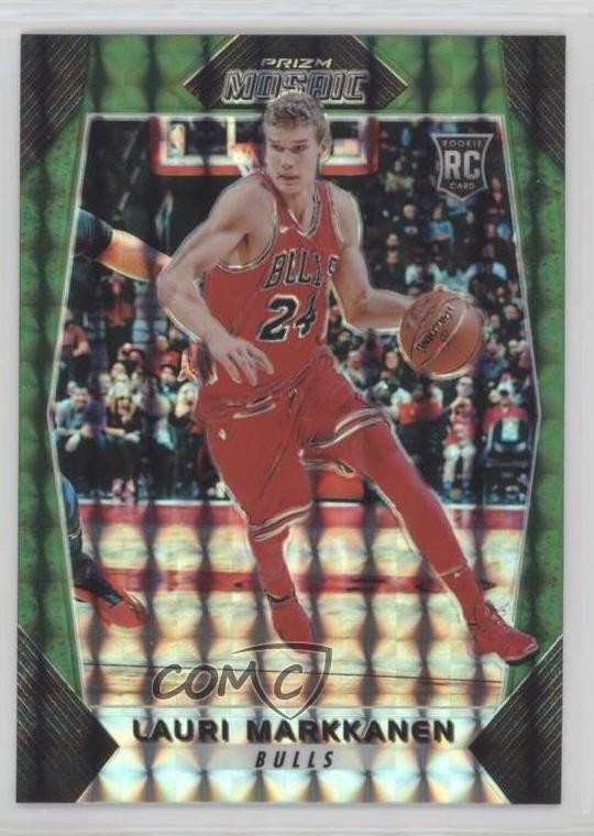 2017-18 Panini Prizm Mosaic Green Lauri Markkanen #9 Rookie RC