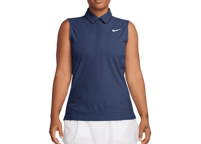 $80 Nike Women's Sleeveless Golf Polo - FD5471410 - Navy - Large -New With Tags