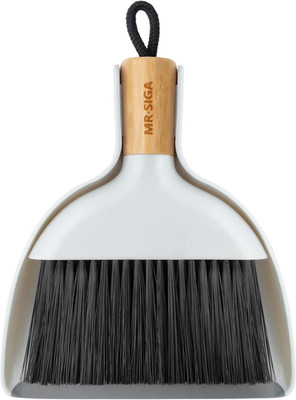 Mini Dustpan and Brush Set, Portable Cleaning Brush and Dustpan Combo with Bambo