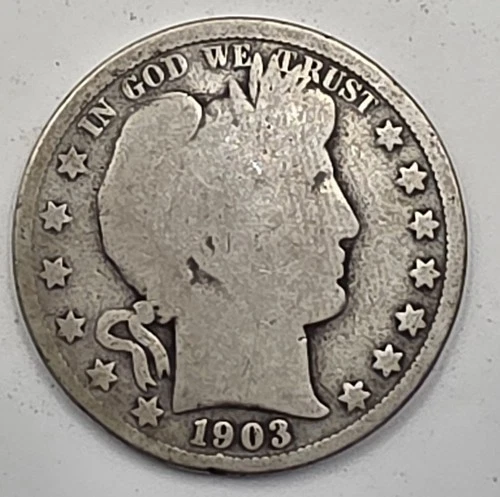 1903  (.3617 OZ SILVER) Barber Silver Half Dollar  *SILVER*
