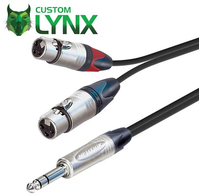 Neutrik Insert Splitter Cable. Y Insert TRS Jack to 2 x Female XLR Audio Lead.