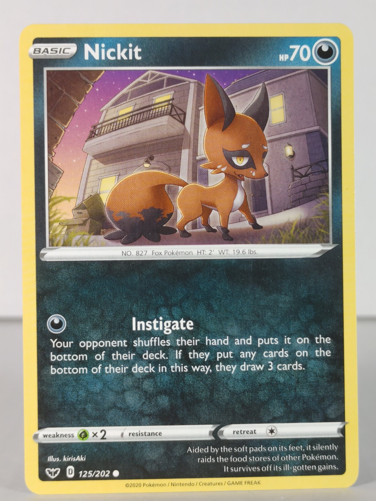 Nickit - Sword & Shield base set - 125/202 - singles - non-holo - Pokemon