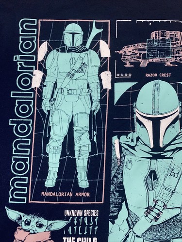Star Wars Mandalorian Baby Yoda Unknown Species T-Shirt 2XL Navy Blue Disney - Picture 14 of 24