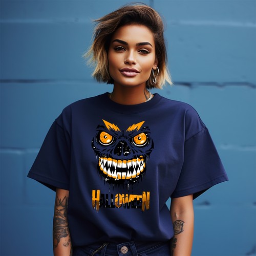 Halloween_228 Spooky Skull and Crossbones T-shirt - Funny and Frightening! Unise - Picture 8 of 46