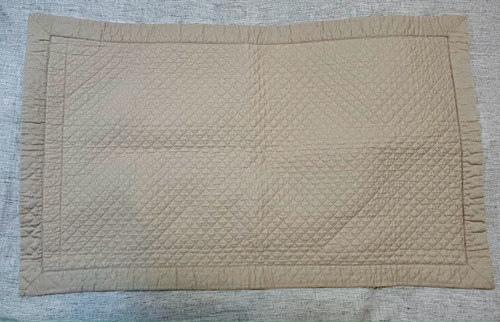 Ralph Lauren ONE King Argyle Quilted Pillow Sham Beige 100% Cotton 38 x 33 in - Picture 2 of 7