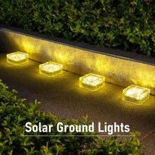 LED Solar Ice Cube Shaped Light For Patio Backyard Pathway Garden Decoration