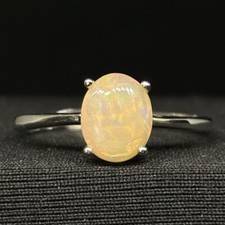 Gorgeous Orange Ethiopian Welo Fires .925 Sterling Silver Custom Opal Ring
