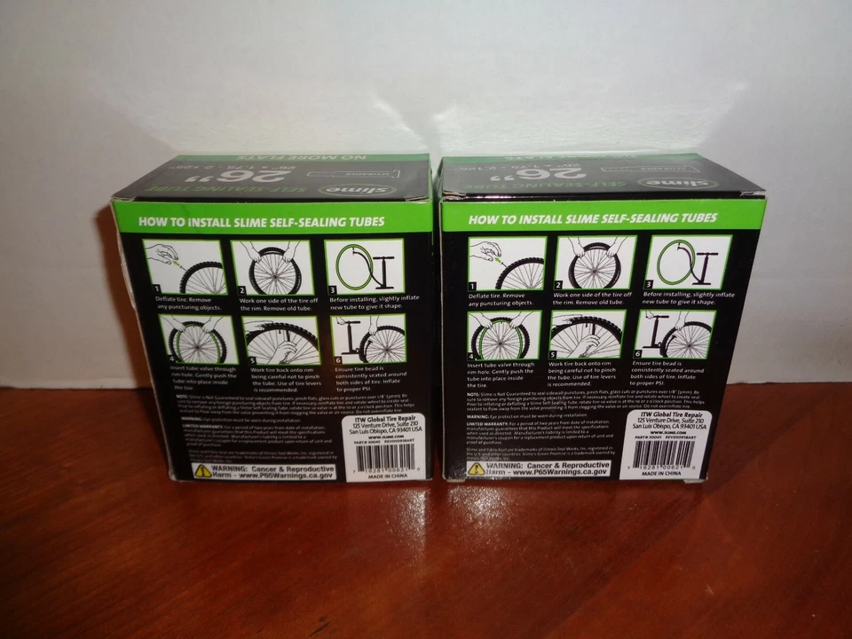 2 - Slime 26 pulgadas extra fuerte tubos de auto sellado válvula Schrader 26"X 1,75-2,125 Foto 2 de 3