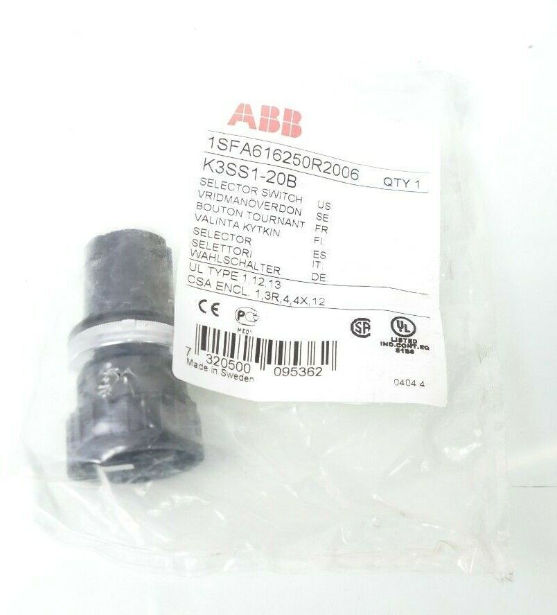 ABB Selector Switch Black K3SS1-20B | 1SFA616250R2006
