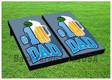 CORNHOLE BEANBAG TOSS GAME w Bags Game Boards Dad Father's Day Beer Set 935