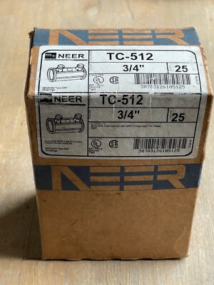 NEER TC-512 3/4'' SET SCREW TYPE EMT COUPLINGS BOX OF 25 NEW