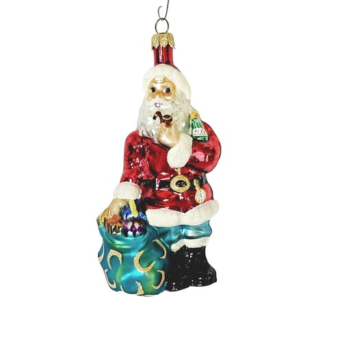 Christopher Radko Christmas Ornament Santa Y2K 2000 NO TIME LIKE PRESENT