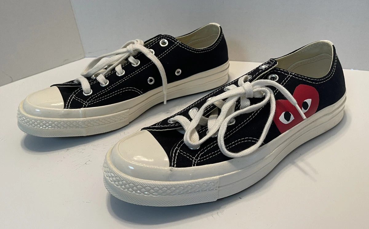 CONVERSE X COMME DES GARCONS PLAY CHUCK TAYLOR LOW SNEAKER SIZE MEN 8/  WOMEN 10