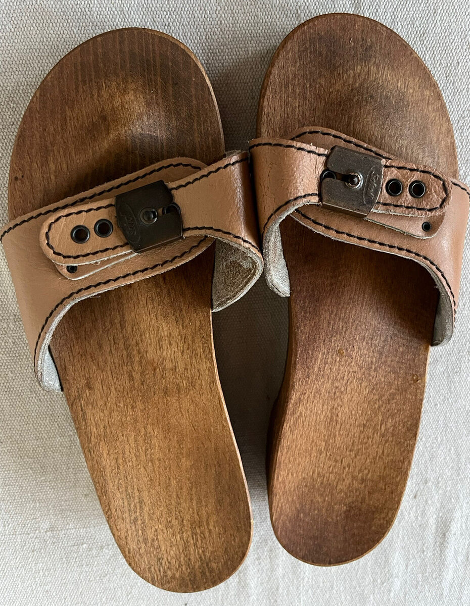 Vintage Original Dr. Scholl Exercise Sandals Wheat 1977 Wood Vintage Original Dr. Scholl Exercise Sandals Wheat 1977 Wood
