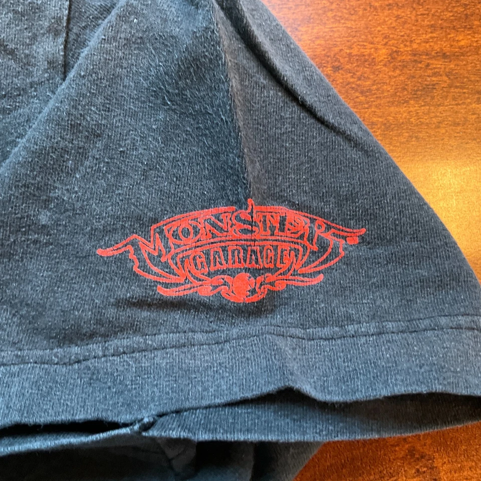 Vintage Monster Garage Shirt Mens Black Mverick Mechanic Skull Logo *Read* - Image 3 of 4