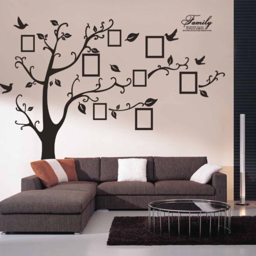 Family Tree Wall Sticker Photo Frame Decor Vinyl Decal Mural Home Art Deco Large - Picture 1 of 6
