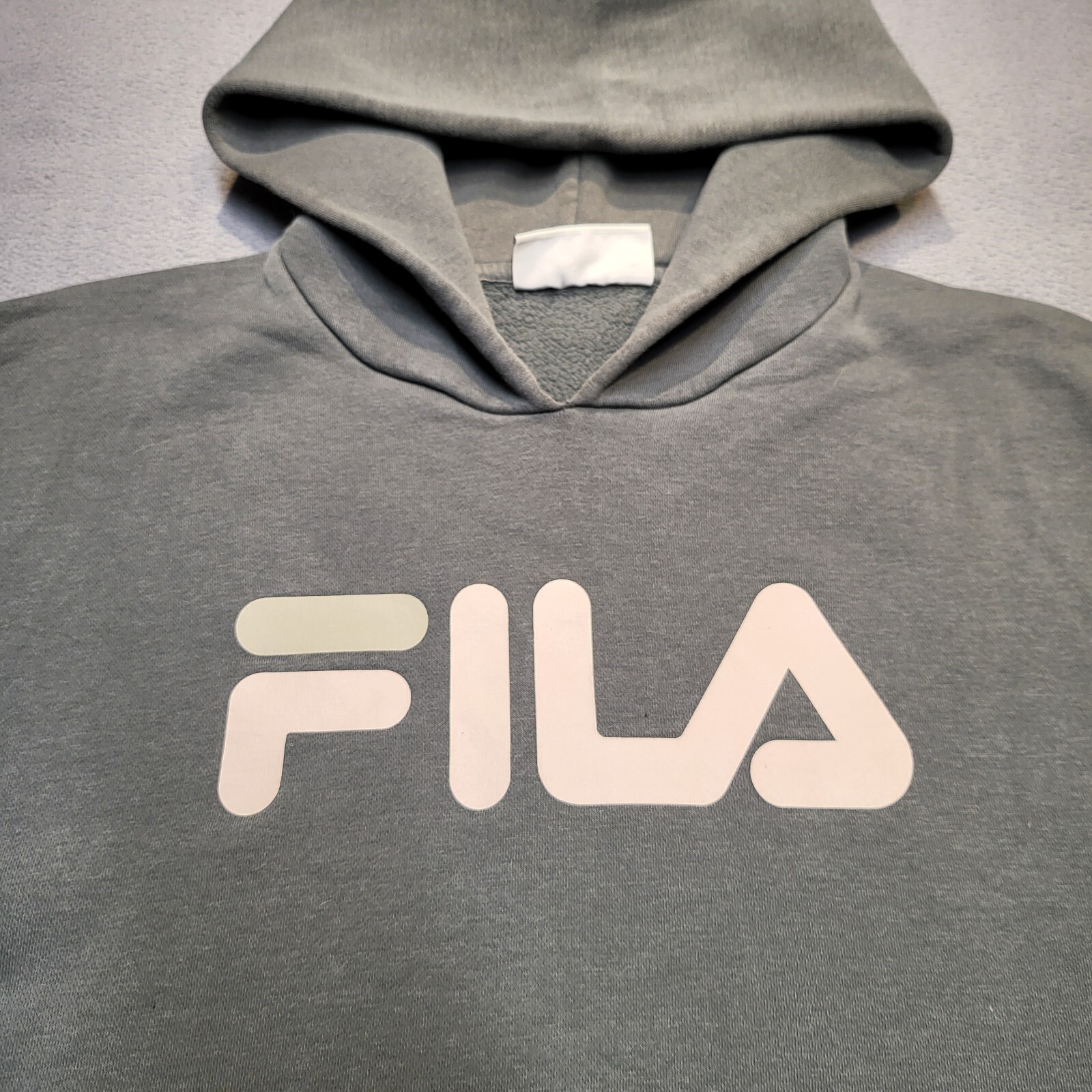 Fila Felpa con Cappuccio Uomo L Grigio Pullover Felpa Manica Lunga Grafica