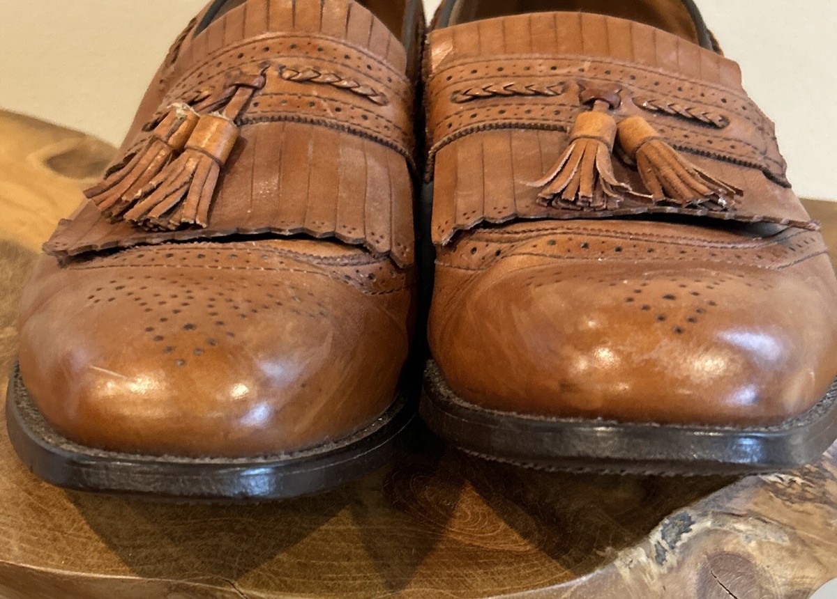 Allen Edmonds Bradenton Brown Leather Kiltie Tassel Men 