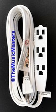 3 Outlet 6 ft Electric AC Extension Cord 3-Way Splitter Power Adapter Cord Cable