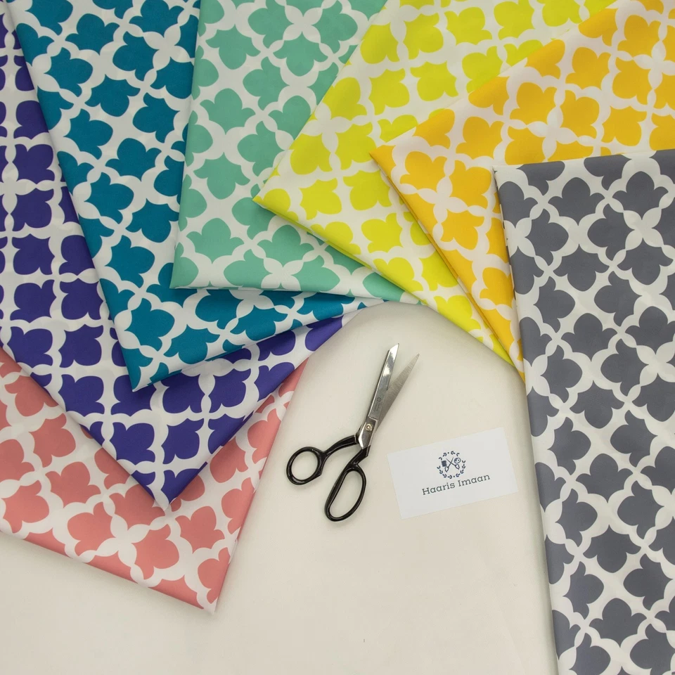 HAARIS IMAAN Arabesque Digital Print Upholstery Fabric Water Resistant Cushion Craft Curtain