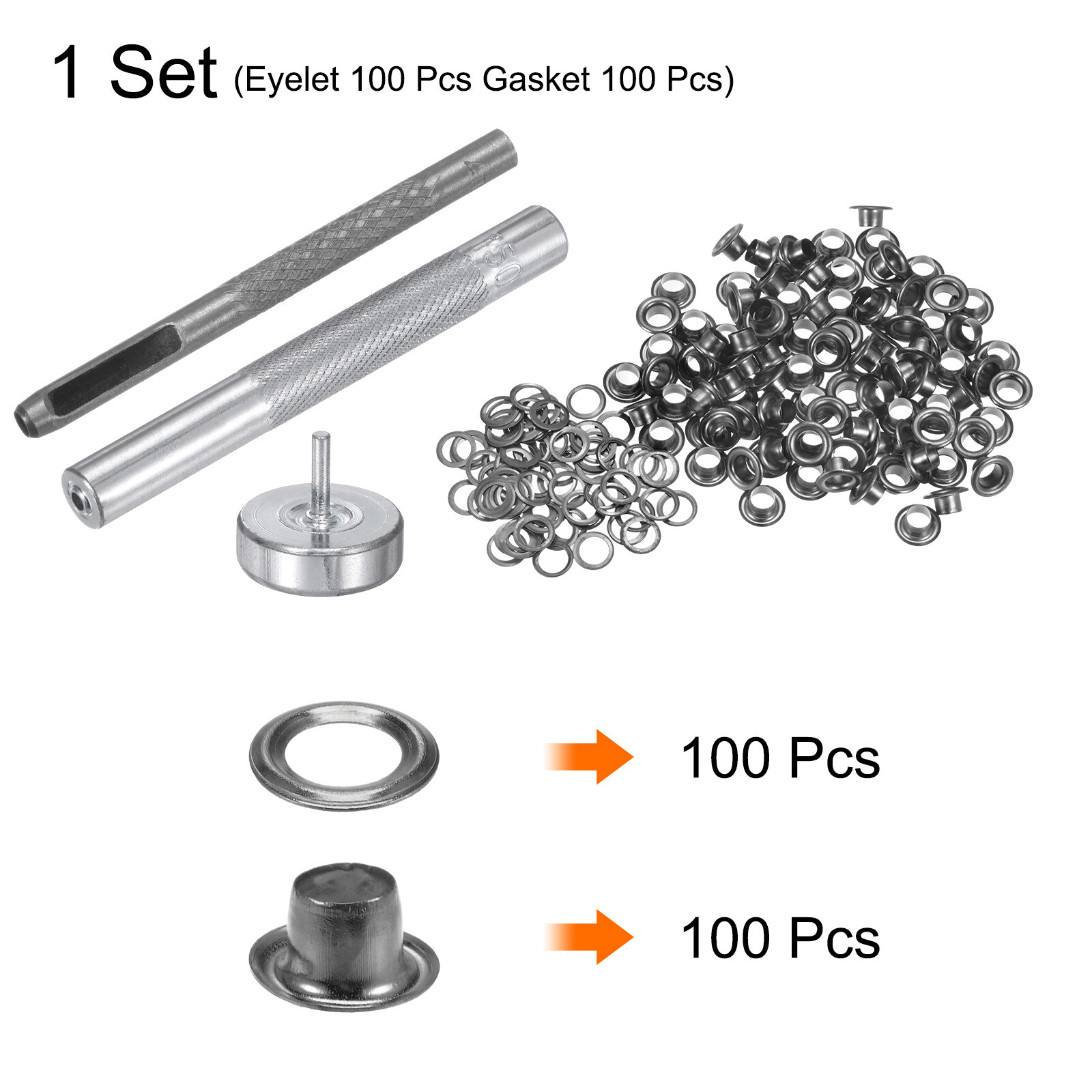 100pcs 4mm Grommet Tool Kit with Hole Punch, Grommet Setter Tools