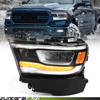 For Dodge RAM 1500 2019-2023 Full LED DRL Chrome Headlight Headlamp Driver Left