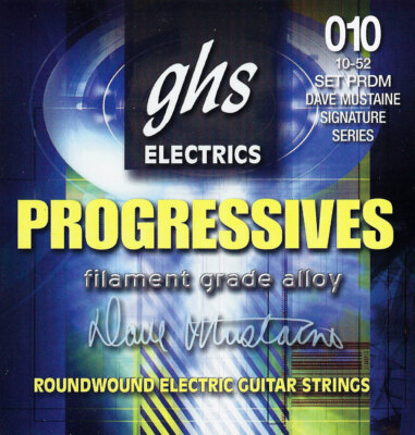 GHS Progressives Electric Guitar Strings; Dave Mustaine signature gauges 10-52