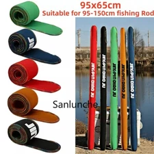 Elastic Fishing Rod Cotton Sleeve Sock Cover Case Storage Bag Protector 5 Colors