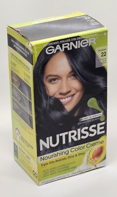 GARNIER NUTRISSE NOURISHING CREME HAIR COLOR MULBERRY #22 INTENSE BLUE BLACK NIB