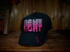 LADIES BREAST CANCER AWARENESS BALL CAP BUCKLE STRAP ADJUSTMENT FIGHT CASUAL NEW