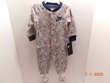 NEW NIKE BABY INFANT BOYS FOOTED SLEEPER COVERALL CREEPER 6 MONTHS NWT
