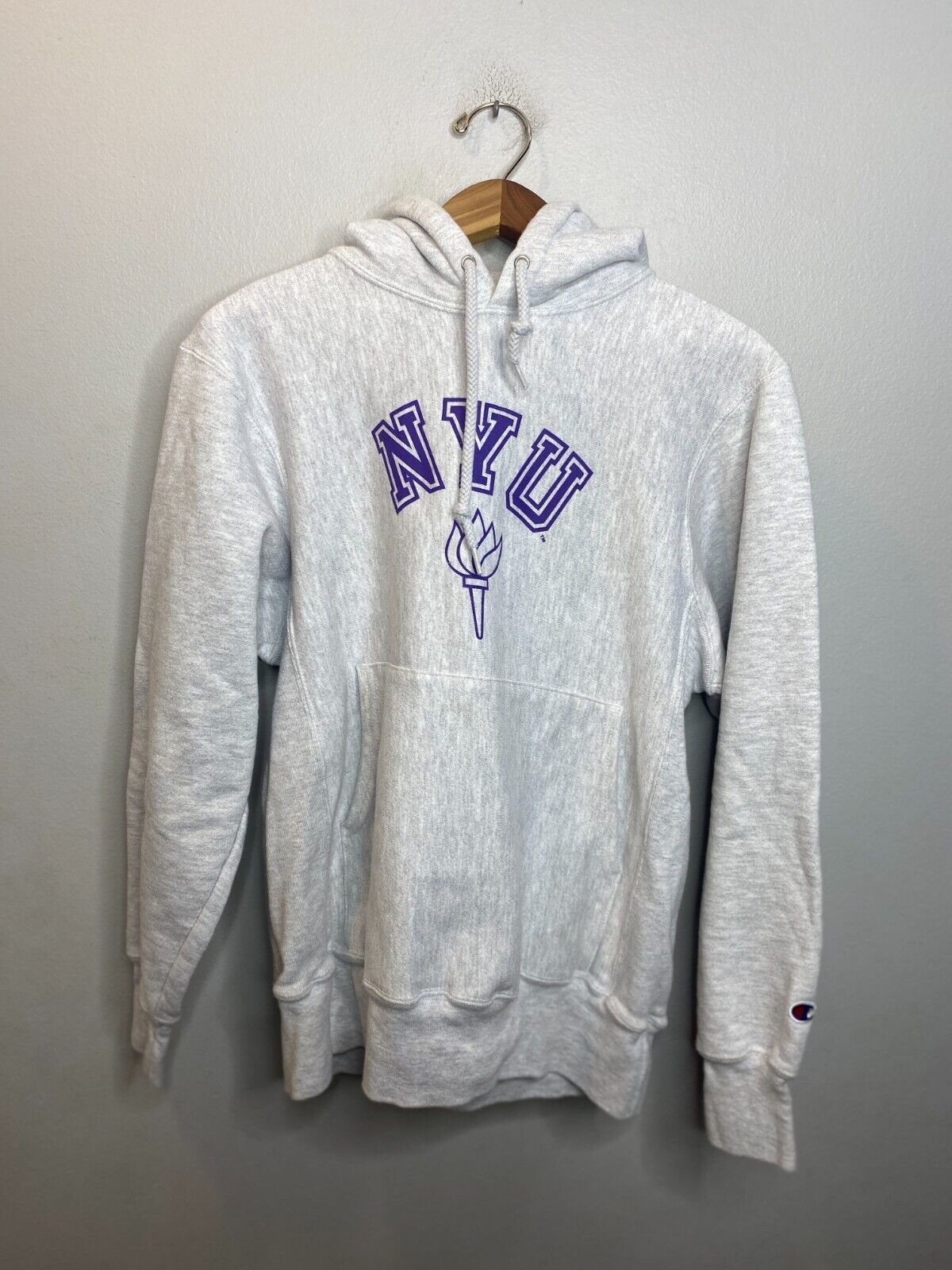 Vintage Y2K NYU Reverse Weave Champion Hoodie Pullover Sweater Hoodie Men's  S