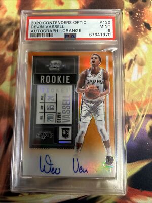 Devin Vassell 2020-21 Contenders Optic Orange 16/25 PSA 9 Rookie 