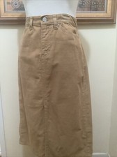 Gap Jeans Corduroy Skirt, Front Slit, Size 6, Color Camel, 27  Length