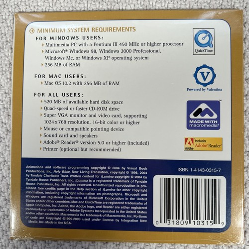 ILumina Gold Starter Edition Live the Bible Animated Bible Software 2004 Sealed - Picture 2 of 8