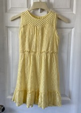 Disney D-Signed Yellow Crochet Dress Sleeveless Size Medium