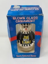 LSU Tigers NCAA Football Blown Glass Snowman Ornament by Topperscot