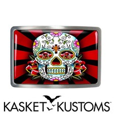 Day of the Dead Belt Buckle - Dia De Los Muertos Sugar Skull Belt Buckle - 61