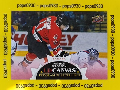 Patrice Bergeron, Boston Bruins, 2022, Program of Excellence, UD Canvas, #C266