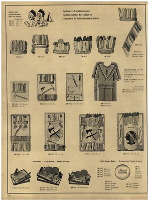 1930 PAPER AD TOYS Indian Costumes Head Dresses Table Tennis Ping Pong Chess Set