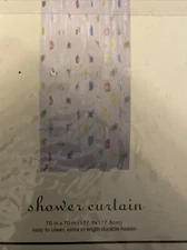 Essential  Home shower curtain vinyl   Penelope pocket 70” x 70 “