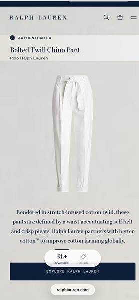 Women Polo Ralph Lauren Trousers White Cotton L