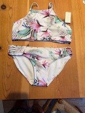 Raisins Girls bikini swimsuit size 14 tropical print NWT