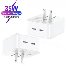 PD 35W Fast Charger Dual USB-C Adapter For iPhone 17 16 15 14 13 12 11 XR 8 Lot
