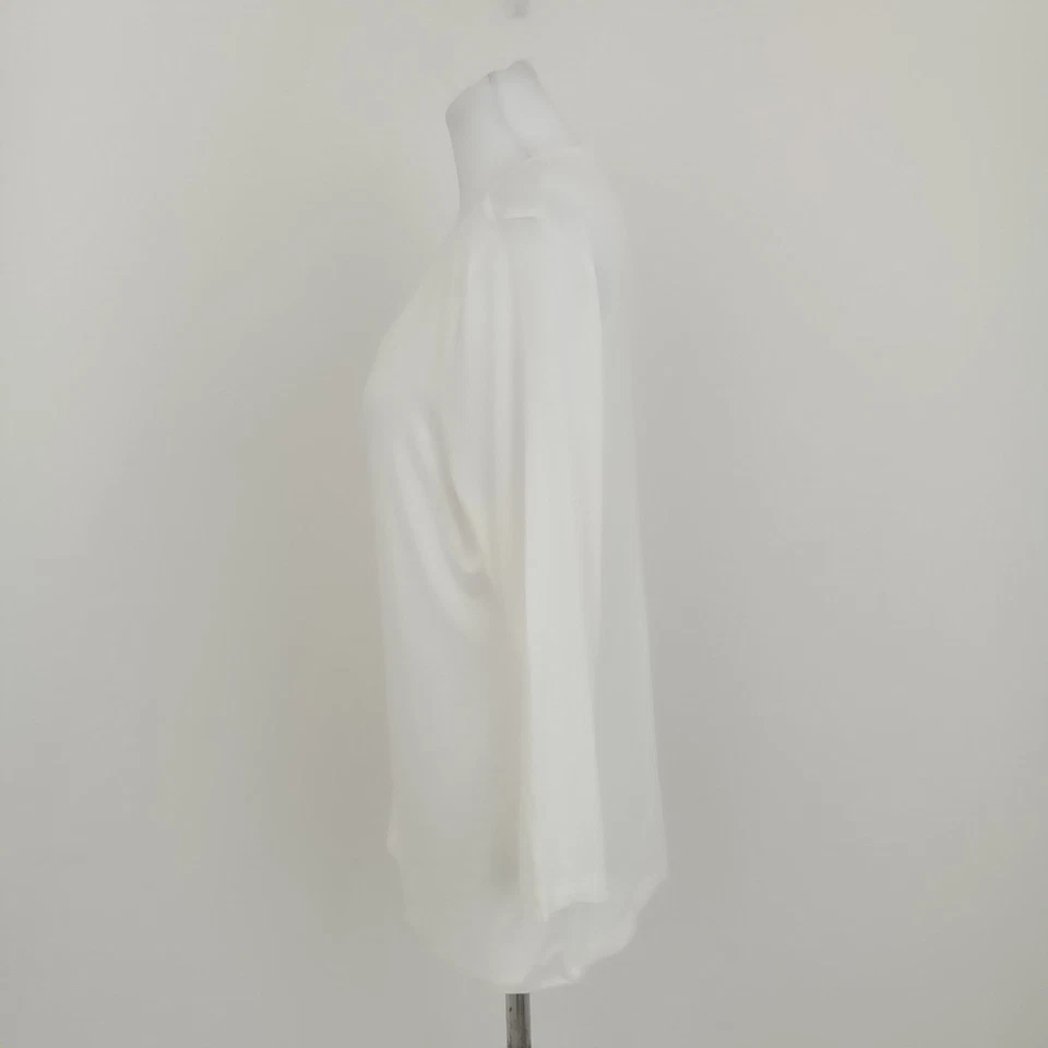 Jaeger женщин верхний размер L слоновой кости декольте футболка середины длинные рукава б/у F1 - Изображение 2 из 4