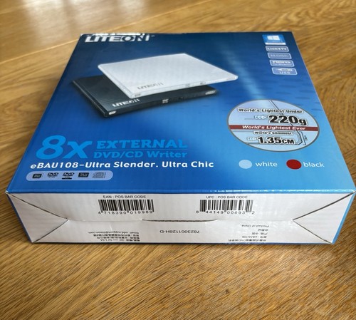 Grabadora de DVD/CD externa Liteon eBAU108 8x Silm unidad óptica alimentada por USB negra - Imagen 5 de 8