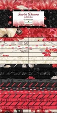 Wilmington Prints - Scarlet Dreams - 40 Karat Gems - 2.5" Strips 40 Pcs Per Pack